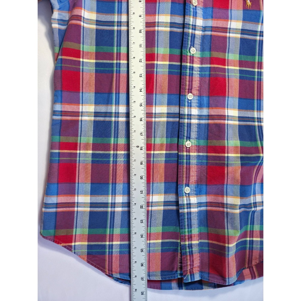 Ralph Lauren Plaid Button Down Shirt Mens Size S Multicolor Pony Logo Cotton - Picture 10 of 12